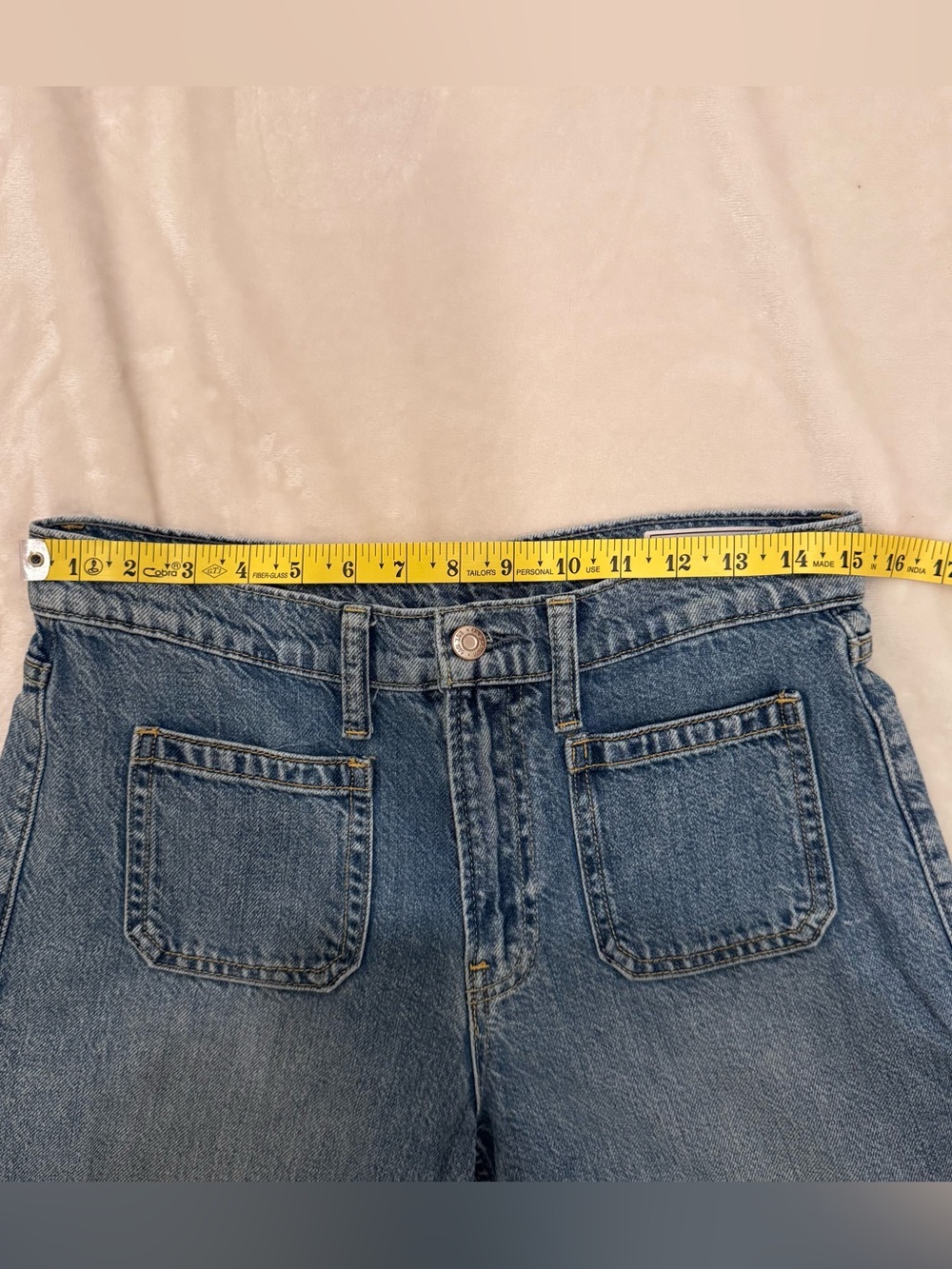 GAP Baggy Mid Rise Wide-Leg Sailor style Denim Jeans in Light Blue, Size 4P/27 - Picture 6 of 7